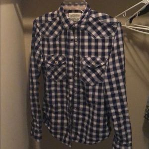 Long Sleeve Navy Plaid